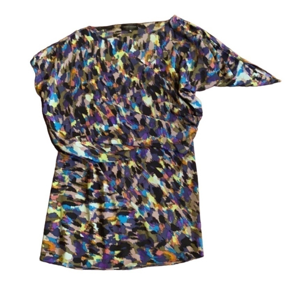 Corey Lynn Calter colorful silk asymmetrical dress